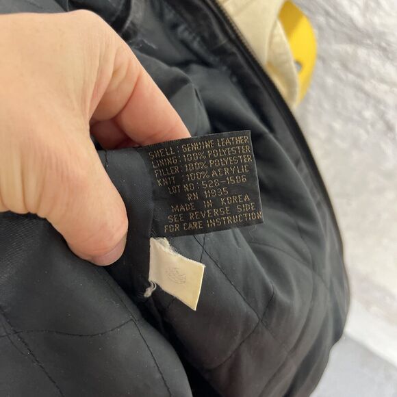 Vintage Weekends Heavily Distressed Faded Soft Leather Bomber Jacket - Picture 12 of 15